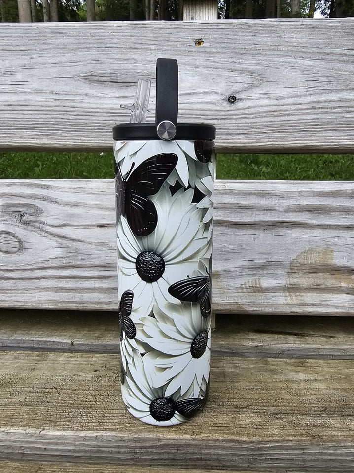 Black Butterfly Tumbler